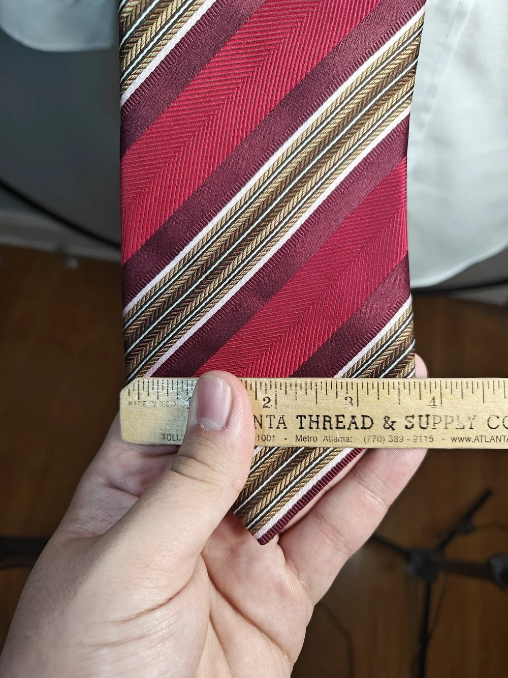 Ermenegildo Zegna Red Gold Diagonal Stripe 100% Silk Jacquard Tie Made in Italy
